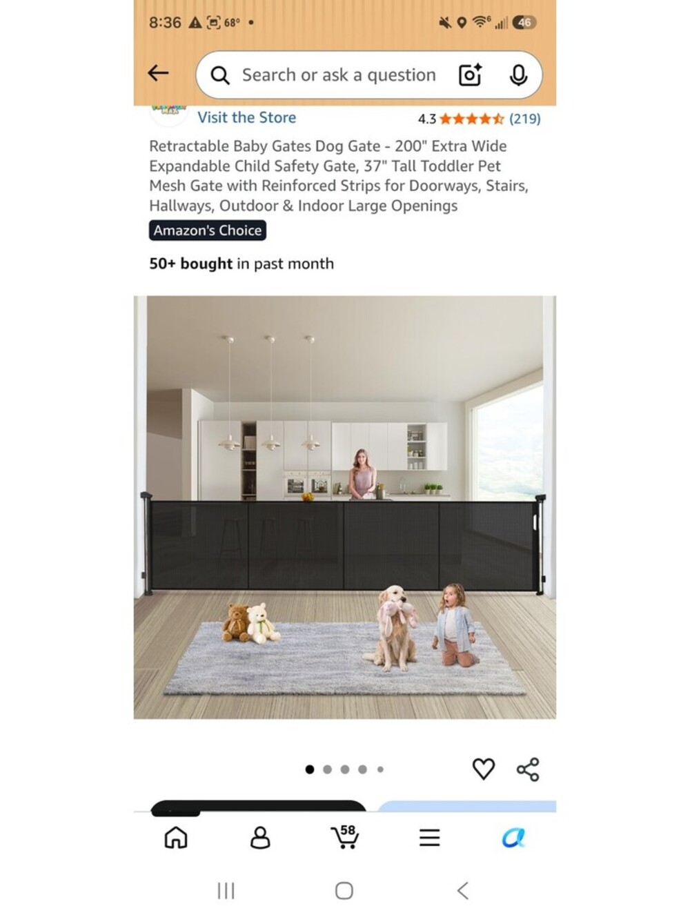 Retractable Baby Gates Dog Gate - 200" Extra Wide Expandable Child Safety Gate